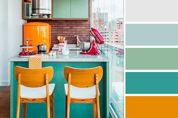 رنگ نارنجی و آبی فیروزه‌ای در رنگ‌شناسی