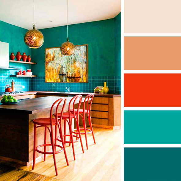 رنگ آبی و نارنجی در رنگ‌شناسی